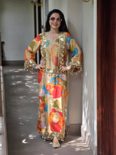 Orange A-line long silhouette